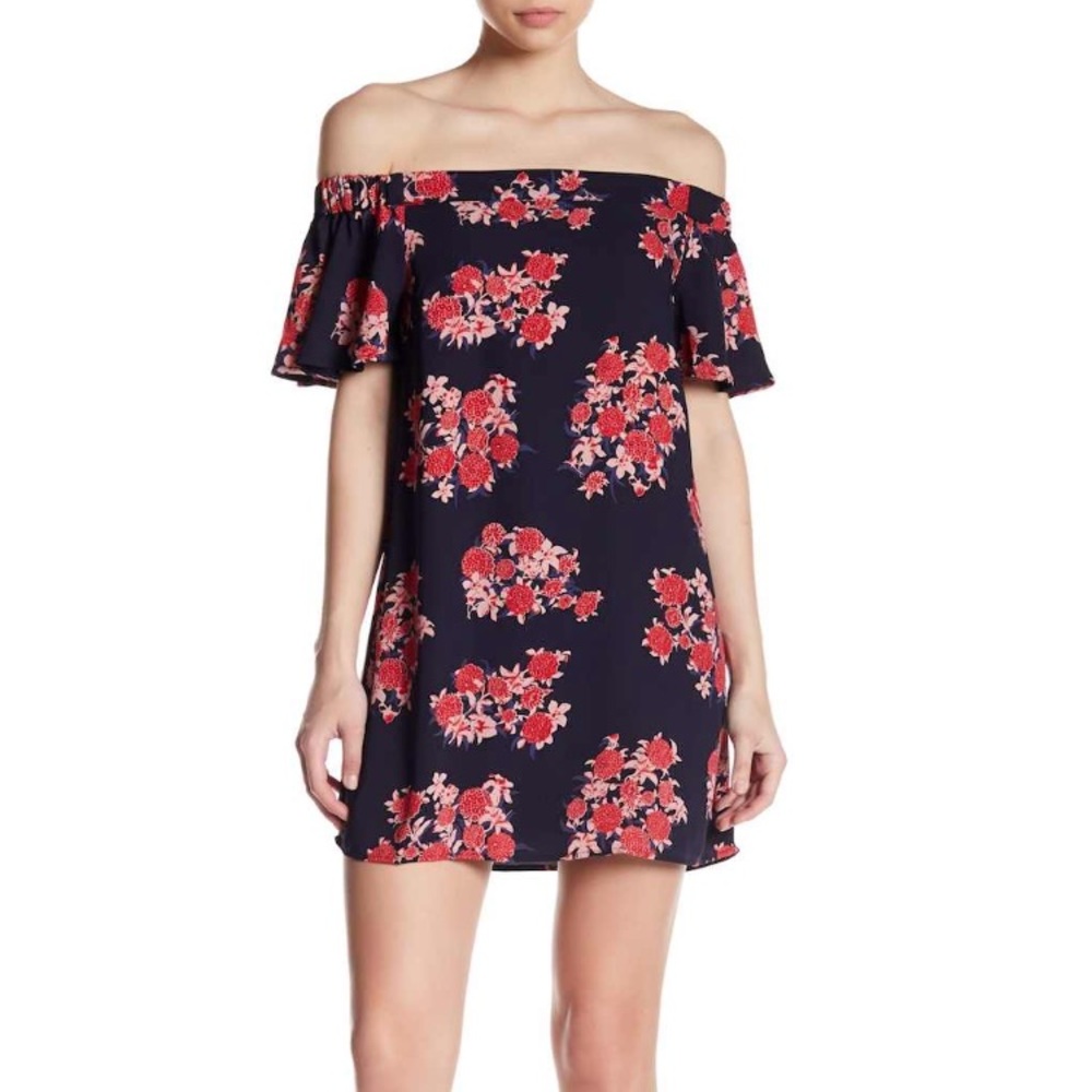 Beautiful floral off the shoulder mini dress